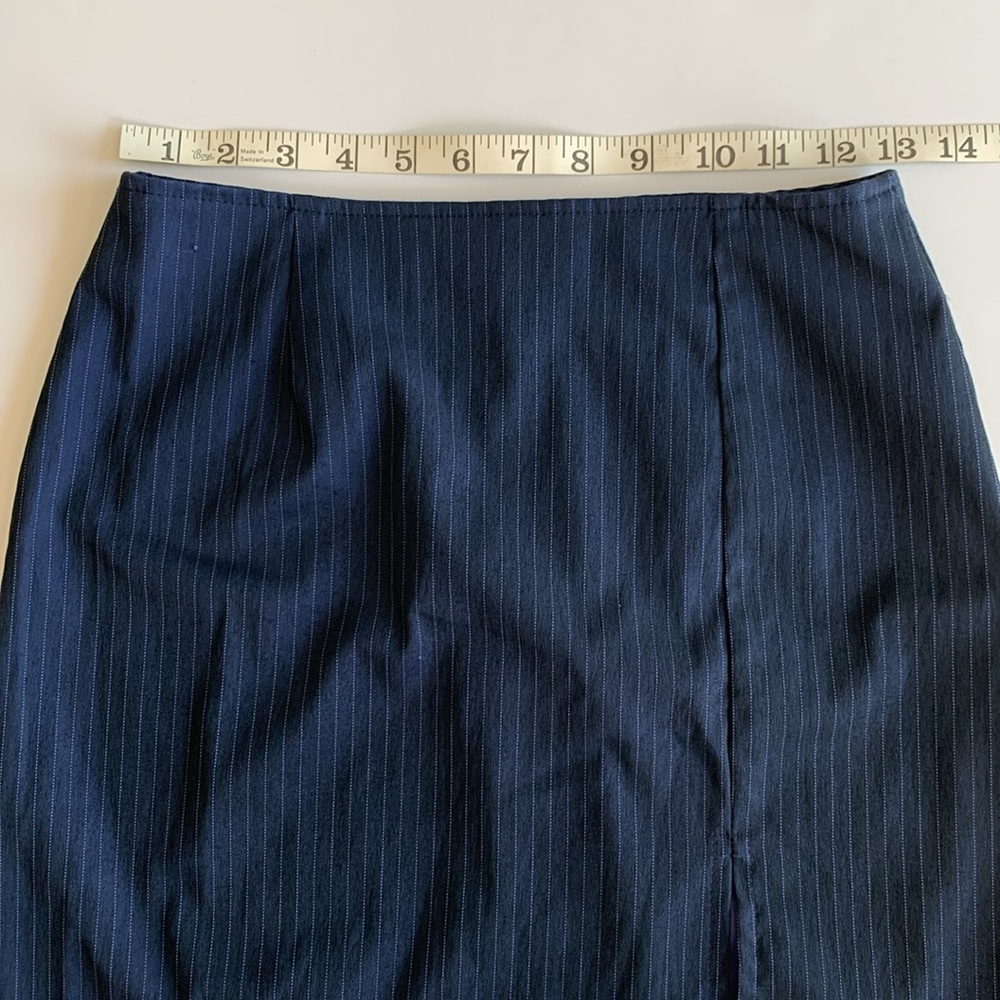 RAVE GIRL BLUE AND LIGHT BLUE PINSTRIPE MINISKIRT•size medium•excellent cond! - Picture 7 of 11